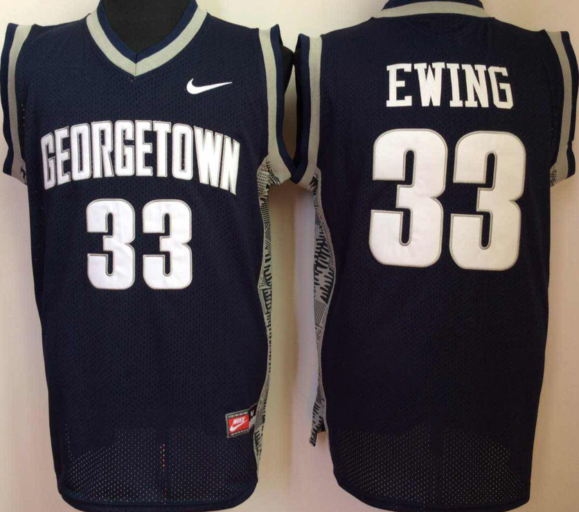 NCAA Men Georgetown Hoyas BLUE #33 ewing->more ncaa teams->NCAA Jersey